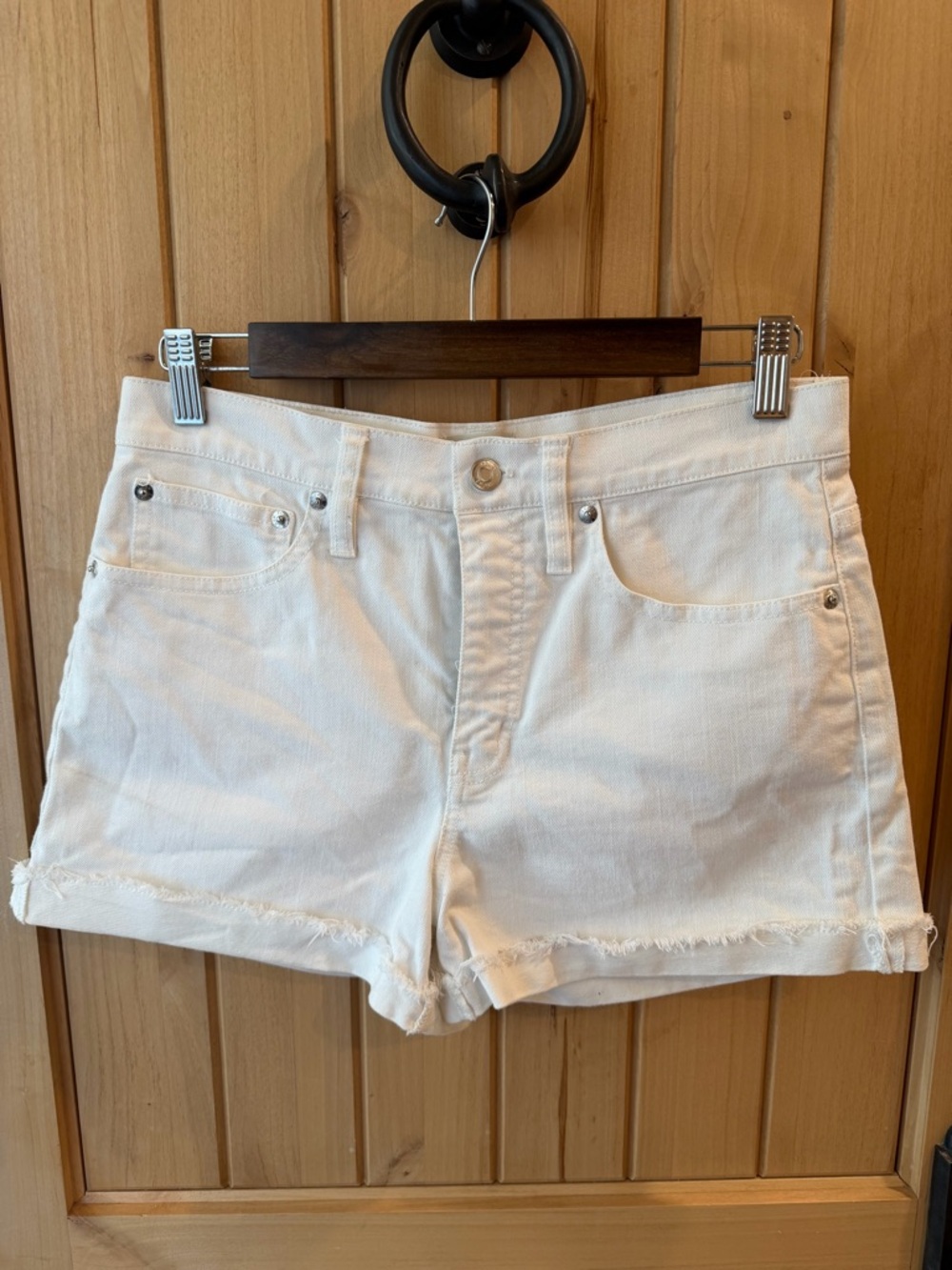 J. Crew White Cutoff Denim Shorts